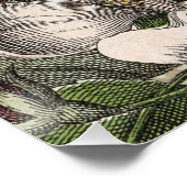 Poster Rooster Garden Flower Papillon Art (Coin)