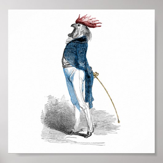 Poster Rooster Gentleman (Devant)