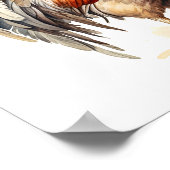 Poster Rooster Neutre Couleurs Aquarelle Peinture (Coin)