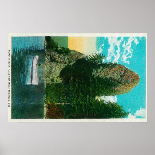 Poster Rooster Rock sur Columbia River (Devant)