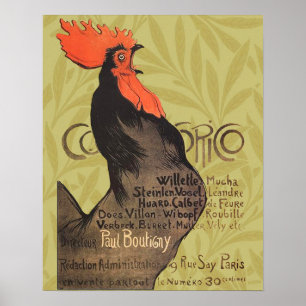 Poster Rooster Steinlen Cocorico