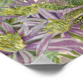 Poster Rooster vintage Français Collage Ferme Animaux dom (Coin)