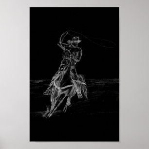 Poster Roping cow-boy