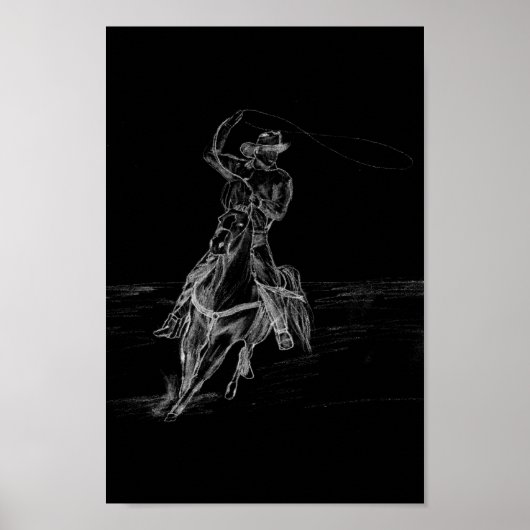 Poster Roping cow-boy (Devant)
