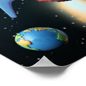 Poster Roquette avec photo | Astronaute de l'OVNI Alien (Coin)