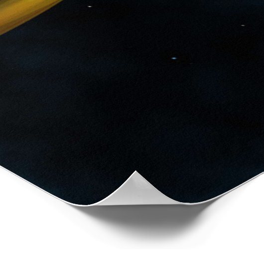 Poster Roquette rétro dans l'espace (Coin)