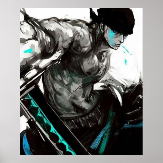 POSTER RORONOA ZORRO ARTWORK CONÇU MERCH (Devant)