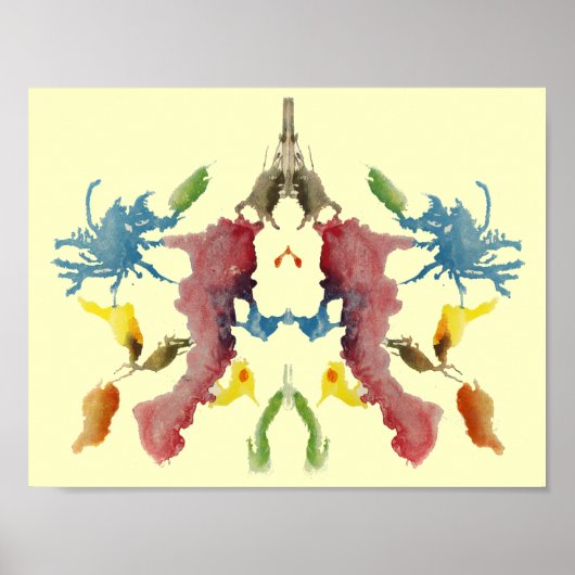Poster Rorschach Inkblot Test Art Amusant (Devant)