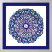 Poster Rosace bleue (Devant)