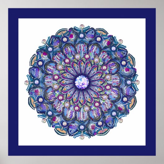 Poster Rosace bleue (Devant)