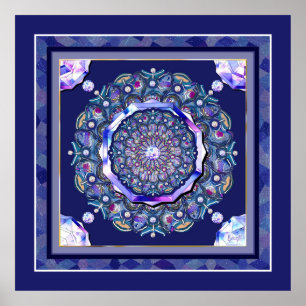 Poster Rosace bleue
