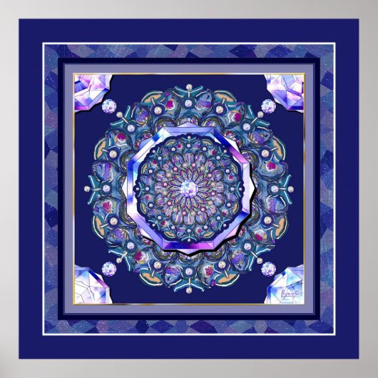 Poster Rosace bleue (Devant)