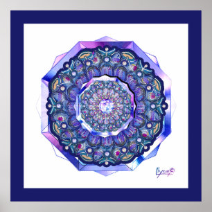Poster Rosace bleue