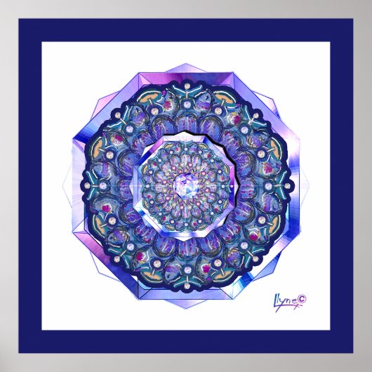 Poster Rosace bleue (Devant)