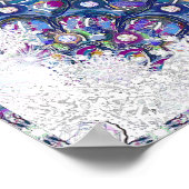 Poster Rosace bleue et flocon de neige (Coin)