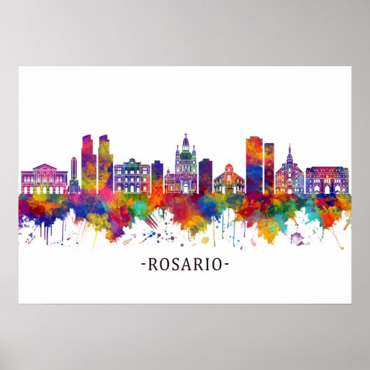 Poster Rosario Argentina Skyline (Devant)
