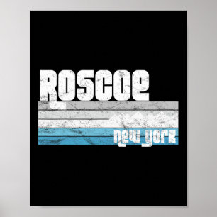 Poster Roscoe New York Ny Randonnée Rétro Vacances Ski Sn