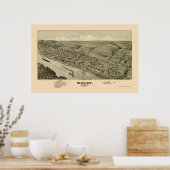 Poster Roscoe, PA Carte panoramique - 1902 (Cuisine)