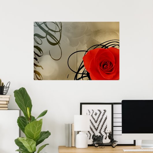 Poster Rose (Bureau à domicile)