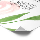 Poster rose 16x20 du tableau de Mariage floral (Coin)