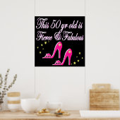 POSTER ROSE 50 ET FABULEUSE CONCEPTION ANNIVERSAIRE (Cuisine)