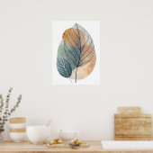 Poster Rose Abstrait Line Art : Chemins sauvages (Cuisine)