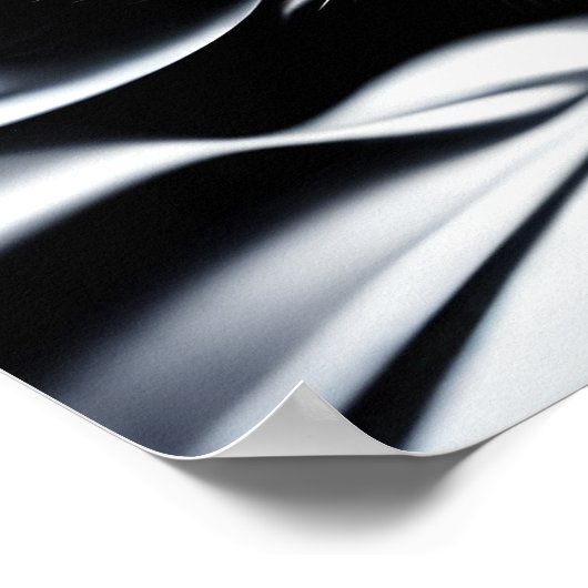 Poster Rose Abstrait noir et blanc (Coin)