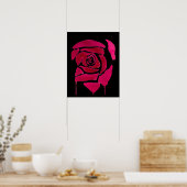 Poster Rose abstraite gothique saignant Art original (Cuisine)