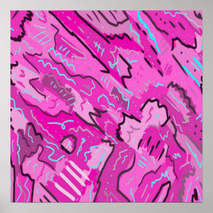 Poster Rose! Amusant avec l'art Abstrait