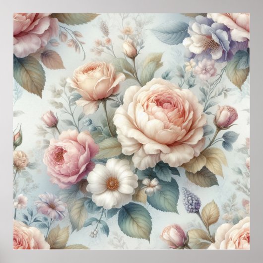 Poster Rose antique chic Shabby (Devant)