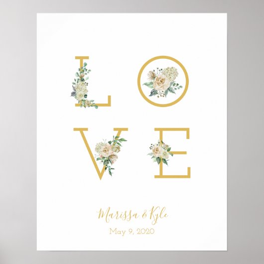 Poster Rose Aquarelle JARVE Mariage (Devant)