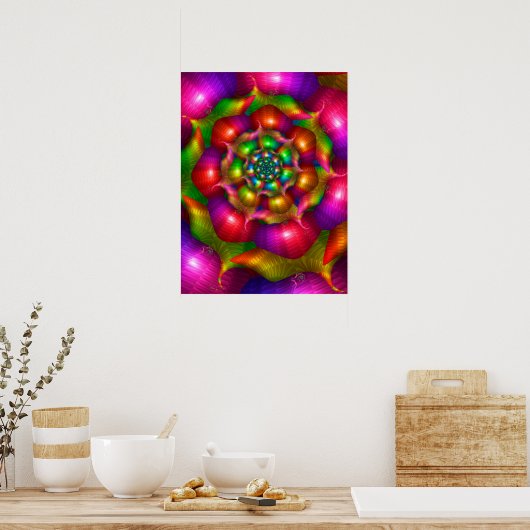 Poster Rose arc-en-ciel (Cuisine)