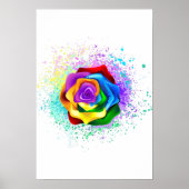 Poster Rose arc-en-ciel coloré (Devant)