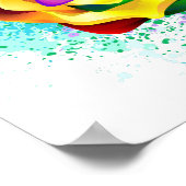 Poster Rose arc-en-ciel coloré (Coin)