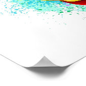 Poster Rose arc-en-ciel coloré (Coin)