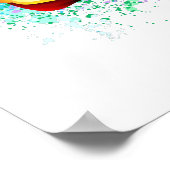 Poster Rose arc-en-ciel coloré (Coin)