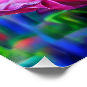 Poster Rose arc-en-ciel psychédélique (Coin)