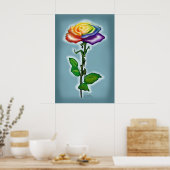 Poster Rose arc-en-ciel unique (Cuisine)