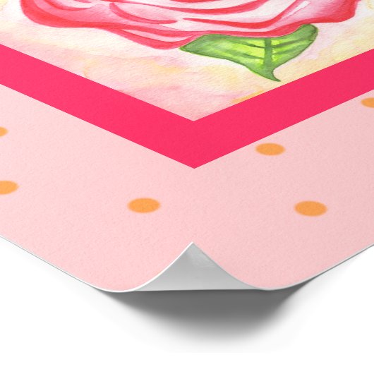 Poster rose Art Imprimer (Coin)