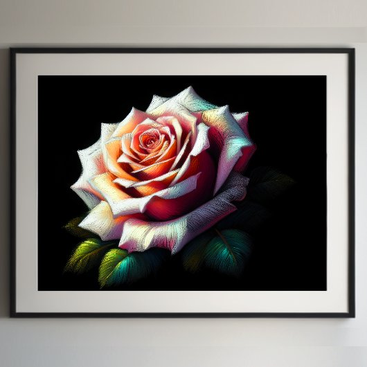 Poster Rose artistique Abstraite