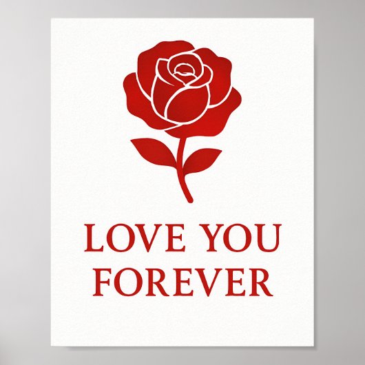 Poster Rose Artwork Sharing Forever Valentine Romantic (Devant)