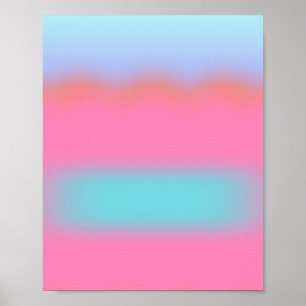 Poster Rose Aura Et Bleu Gradient