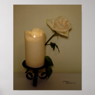 Poster Rose aux chandelles