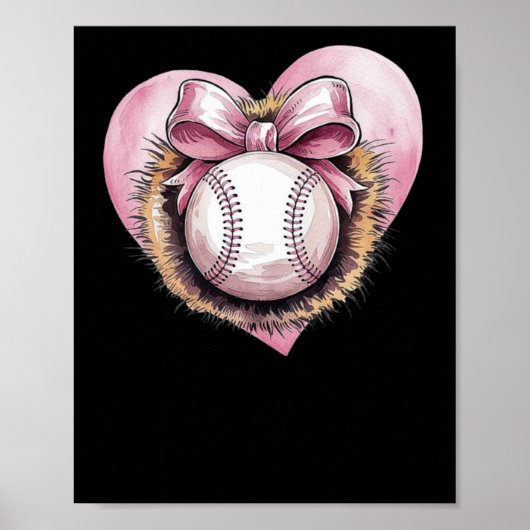 Poster Rose Avec Bow Et Coeur - Sote Softball Aesthétique (Devant)