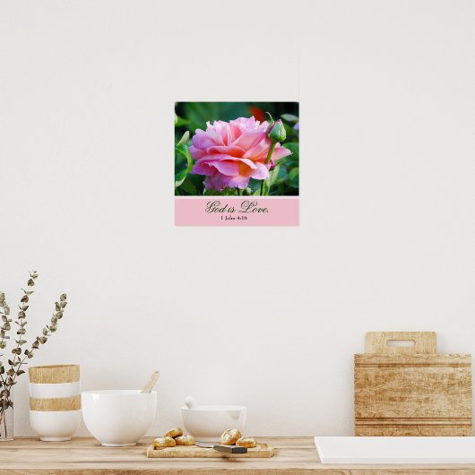 Poster rose avec la Bible Verse (Cuisine)