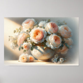 Poster Rose avec Vase