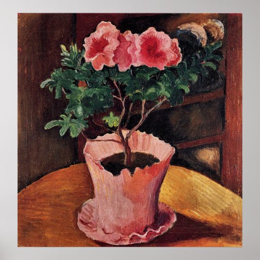 Poster Rose Azaleas par August Macke (Devant)