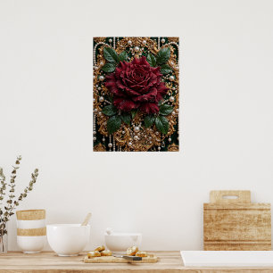 Poster Rose Baroque Bourgogne