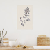 Poster Rose beige (Cuisine)