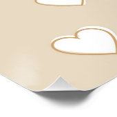 Poster Rose blanc Beige mignon Motif de coeur simple (Coin)